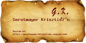 Gerstmayer Krisztián névjegykártya